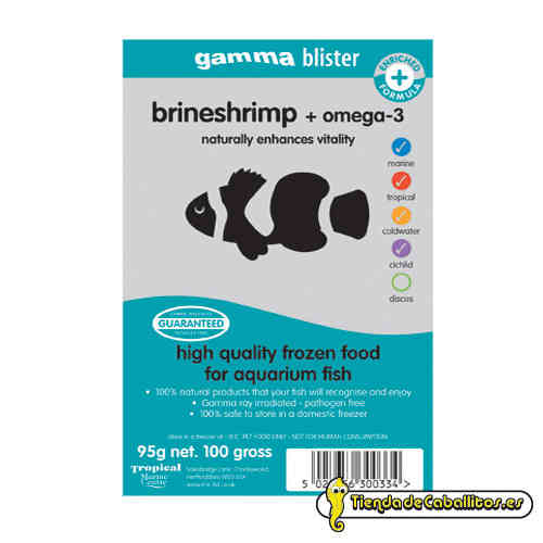 Gamma blister Artemia congelada enriquecida con Omega  (100 g)
